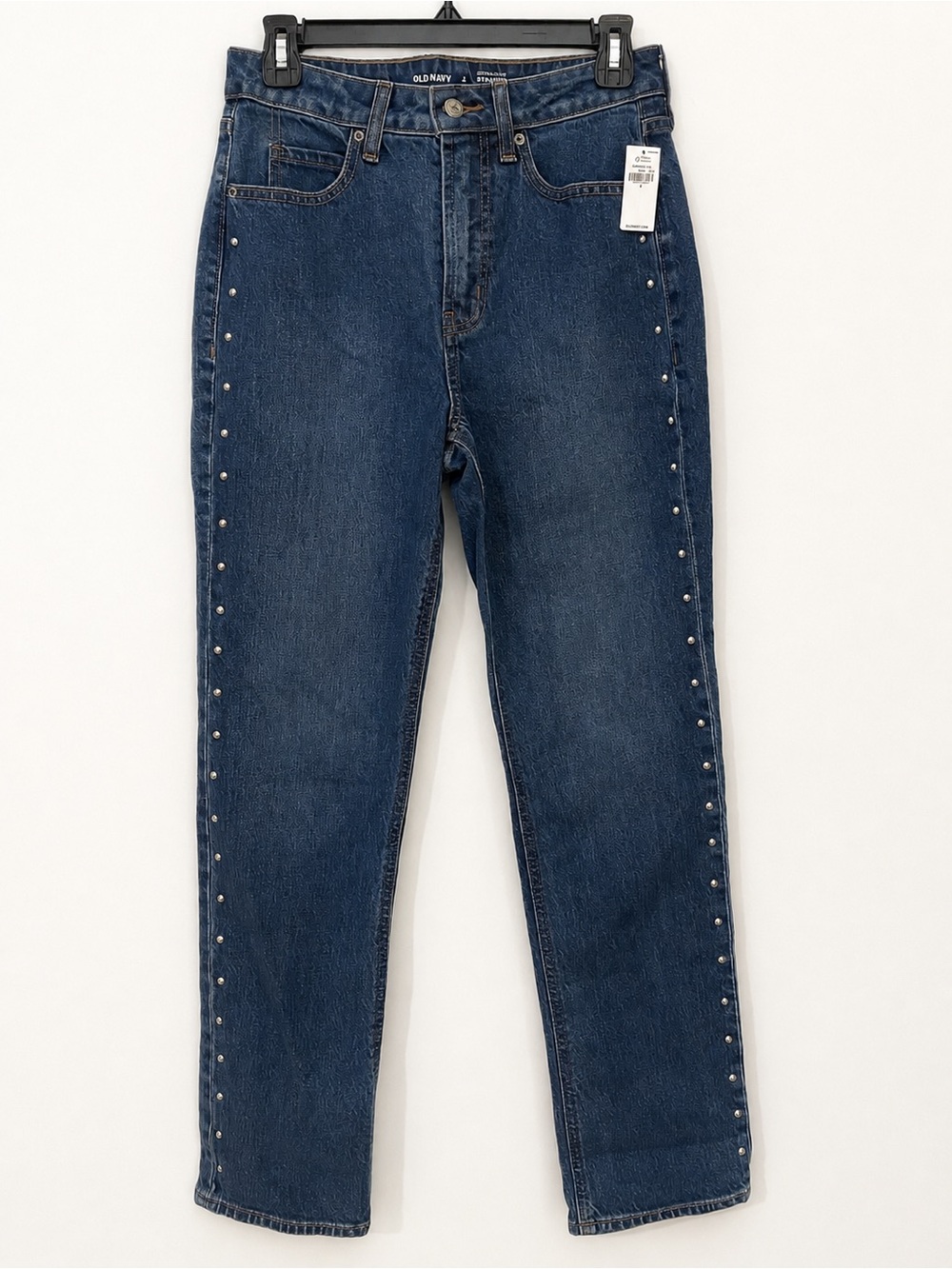 Old Navy Studded Extra High Rise Straight Jeans